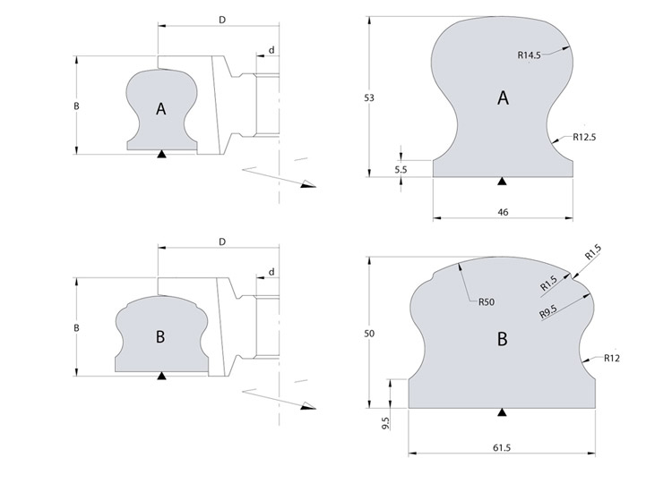 Profile cutters for handrail