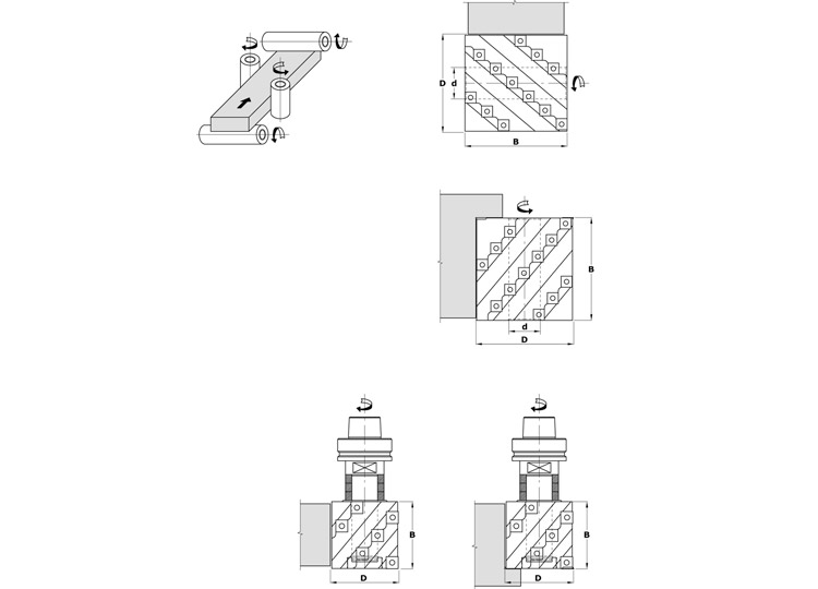 Planing spiral insert cutterhead