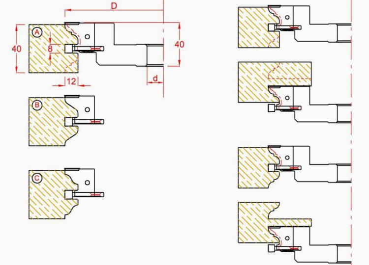 MULTIPROFILE INSERT CUTTER FOR INTERNAL DOORS