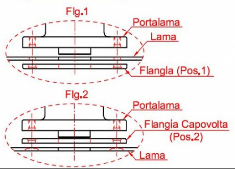 MANDRINO PORTALAMA PER PANTOGRAFO CON FLANGIA DI FISSAGGIO