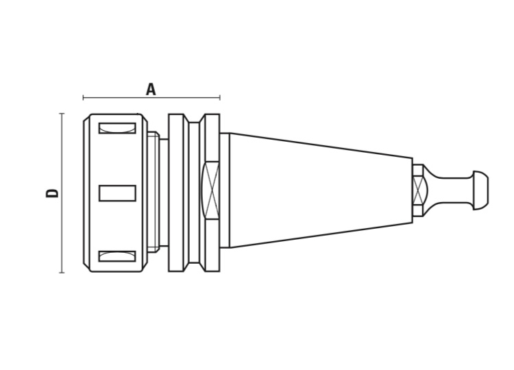 High precision collet chuck - iso 30 /iso 40 shank