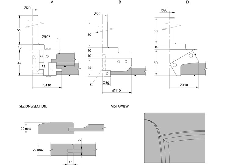 Cnc router cutters for solid wood doors