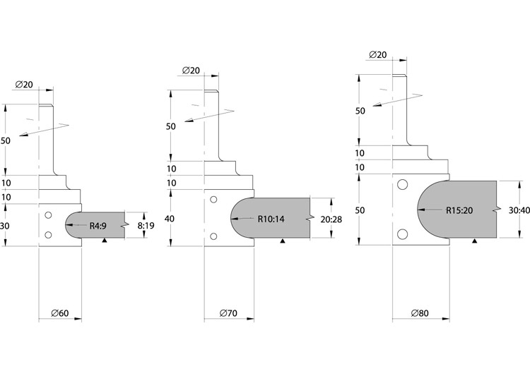 Half round cnc router cutter