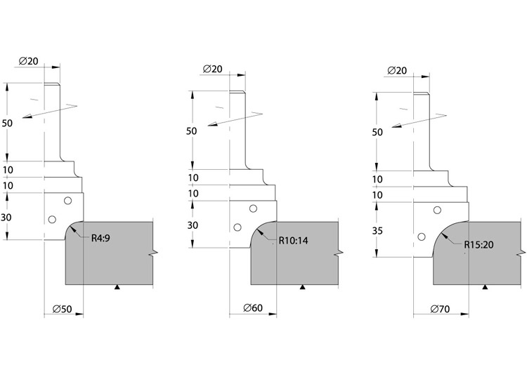 Quarter round cnc router cutter