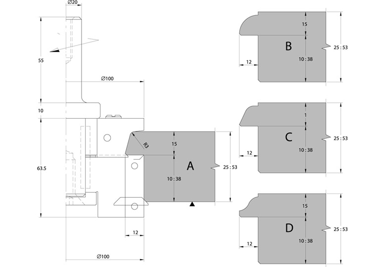 Cnc router cutterset for doors