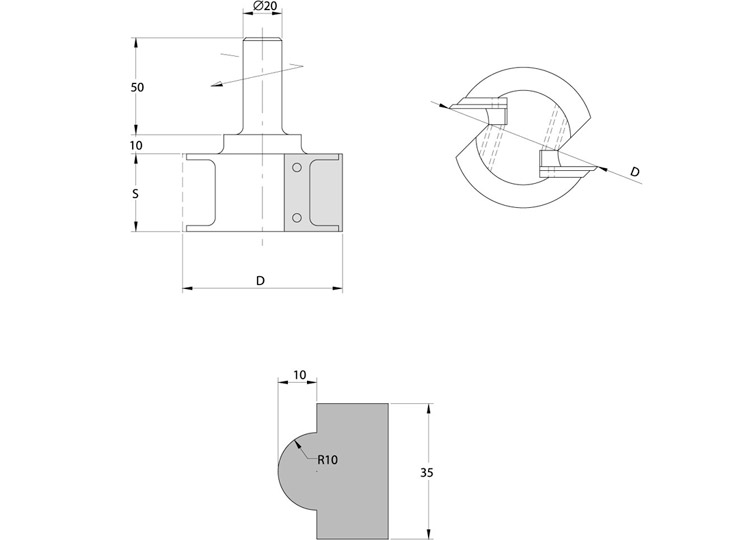 Frese per pantografo multiprofilo