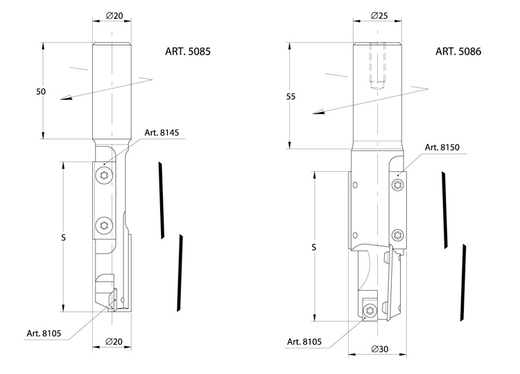 Plunging and sizing insert router cutters