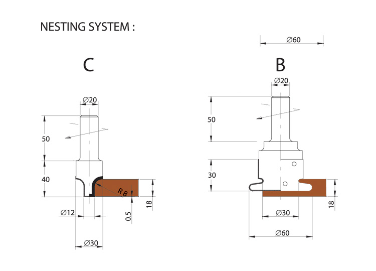 Frese pantografo per antine mdf