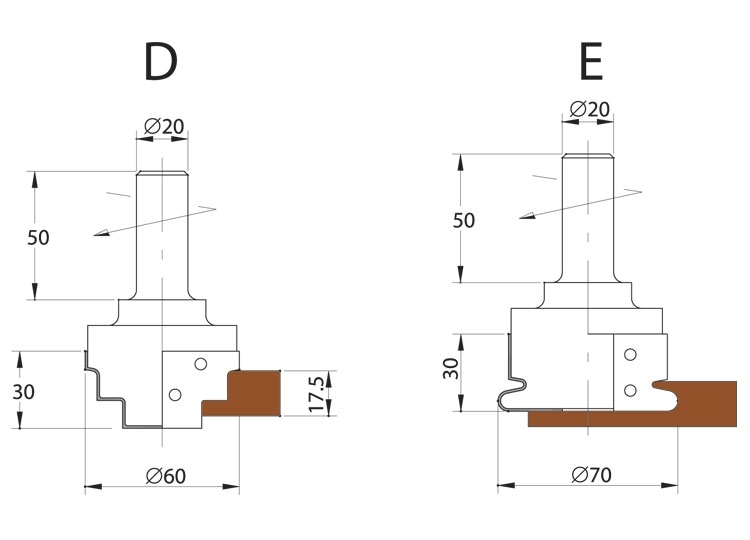 Cnc router cutters for solid wood doors