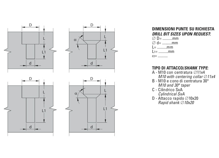 Hw counterbore - countersink drill bits