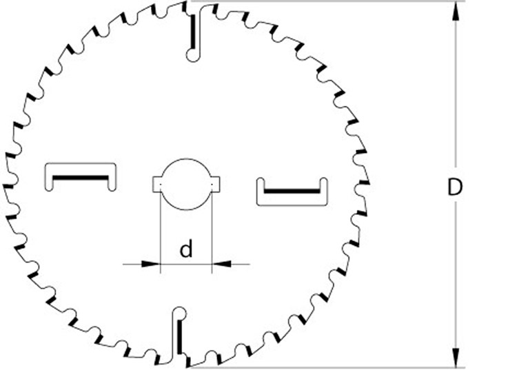 Multiripping saw blades with internal / external wiper teeth