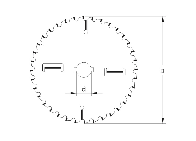 Thin kerf multiripping saw blades with internal / external wiper teeth