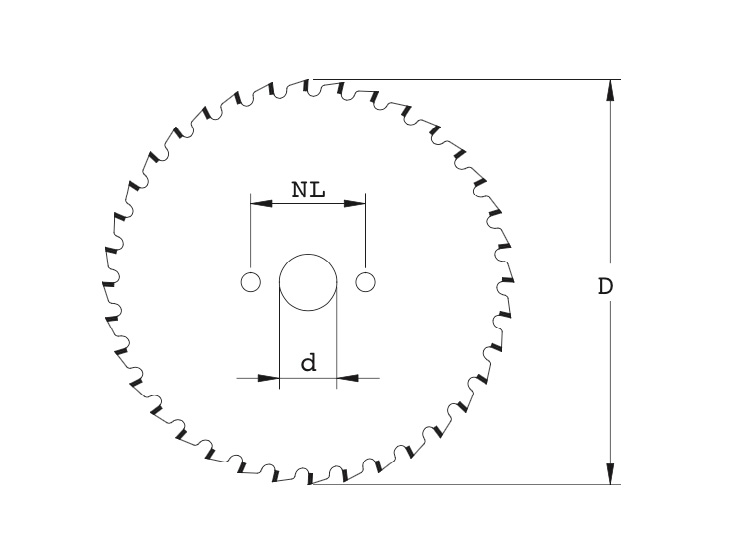 Light metals circular saw blade - negative hook angle