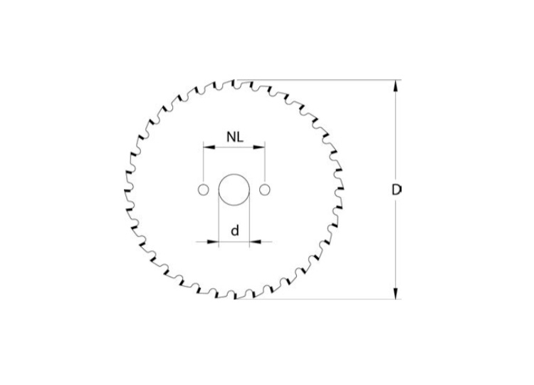 Circular saw balde for construction sites with chip limiter